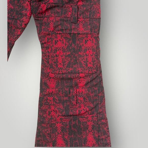 LOVANT Red Snake Print Flared Cargo Pants - Heavyweight, Y2K Style  Sz 32 L29 - Picture 7 of 9